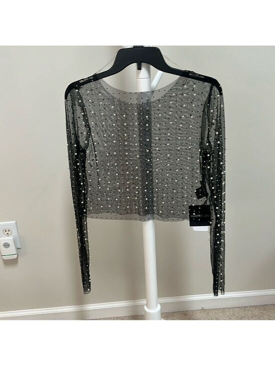 Harper & Ivy Tops - Pearl & Rhinestone Embellished Top